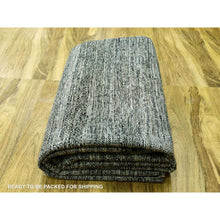 Load image into Gallery viewer, 12&#39;2&quot;x15&#39; Stone Gray With Charcoal Black, Hand Knotted, Oxidized And Distressed Grass Design, Oversized, Oriental Rug FWR456402