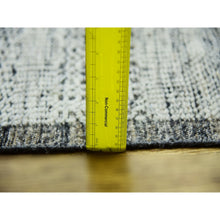 Load image into Gallery viewer, 12&#39;2&quot;x15&#39; Stone Gray With Charcoal Black, Hand Knotted, Oxidized And Distressed Grass Design, Oversized, Oriental Rug FWR456402