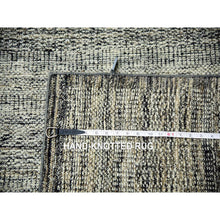 Load image into Gallery viewer, 12&#39;2&quot;x15&#39; Stone Gray With Charcoal Black, Hand Knotted, Oxidized And Distressed Grass Design, Oversized, Oriental Rug FWR456402