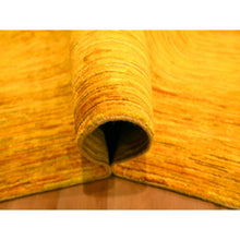 Load image into Gallery viewer, 9&#39;x11&#39;10&quot; Gold Color, Plain Solid Design, Soft to the Touch, Pure Sari Silk, Hand Knotted, Oriental Rug FWR456408
