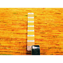 Load image into Gallery viewer, 9&#39;x11&#39;10&quot; Gold Color, Plain Solid Design, Soft To The Touch, Pure Sari Silk, Hand Knotted, Oriental Rug FWR456408