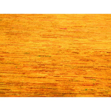 Load image into Gallery viewer, 9&#39;x11&#39;10&quot; Gold Color, Plain Solid Design, Soft to the Touch, Pure Sari Silk, Hand Knotted, Oriental Rug FWR456408