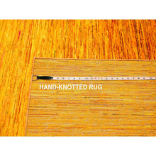 Load image into Gallery viewer, 9&#39;x11&#39;10&quot; Gold Color, Plain Solid Design, Soft To The Touch, Pure Sari Silk, Hand Knotted, Oriental Rug FWR456408