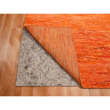 Load image into Gallery viewer, 9&#39;x12&#39; Vivid Orange, Soft Pile, Lush and Plush, Hand Knotted, Plain Solid Design, Pure Sari Silk, Oriental Rug FWR456414