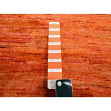 Load image into Gallery viewer, 9&#39;x12&#39; Vivid Orange, Soft Pile, Lush and Plush, Hand Knotted, Plain Solid Design, Pure Sari Silk, Oriental Rug FWR456414