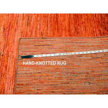 Load image into Gallery viewer, 9&#39;x12&#39; Vivid Orange, Soft Pile, Lush And Plush, Hand Knotted, Plain Solid Design, Pure Sari Silk, Oriental Rug FWR456414