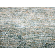 Load image into Gallery viewer, 9&#39;x12&#39;3&quot; Light Green With Ivory, Plain Solid Design, Pure Sari Silk, Hand Knotted, Soft To The Touch, Oriental Rug FWR456420
