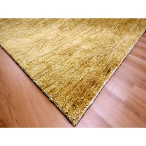 9'x12'1" Copper Brown, Plain Solid Design, Soft To The Touch, Pure Sari Silk, Lush And Plush, Hand Knotted, Oriental Rug FWR456432