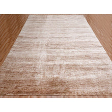 Load image into Gallery viewer, 9&#39;x12&#39; Beaver Brown, Soft Pile, Plain Solid Design, Pure Sari Silk, Hand Knotted, Oriental Rug FWR456438