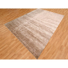 Load image into Gallery viewer, 9&#39;x12&#39; Beaver Brown, Soft Pile, Plain Solid Design, Pure Sari Silk, Hand Knotted, Oriental Rug FWR456438