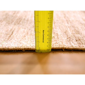 9'x12' Beaver Brown, Soft Pile, Plain Solid Design, Pure Sari Silk, Hand Knotted, Oriental Rug FWR456438
