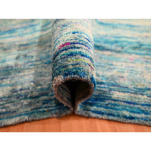 Load image into Gallery viewer, 8&#39;7&quot;x12&#39;2&quot; Shades Of Blue, Plain Solid Design, Soft To The Touch, Hand Knotted, Pure Sari Silk, Oriental Rug FWR456444