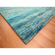 Load image into Gallery viewer, 8&#39;7&quot;x12&#39;2&quot; Shades Of Blue, Plain Solid Design, Soft To The Touch, Hand Knotted, Pure Sari Silk, Oriental Rug FWR456444