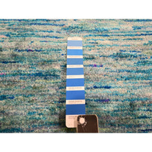 Load image into Gallery viewer, 8&#39;7&quot;x12&#39;2&quot; Shades Of Blue, Plain Solid Design, Soft To The Touch, Hand Knotted, Pure Sari Silk, Oriental Rug FWR456444