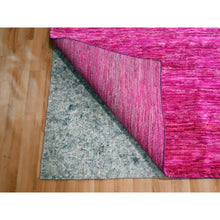 Load image into Gallery viewer, 9&#39;x12&#39;3&quot; Fuscia Pink, Plain Solid Design, Pure Sari Silk, Hand Knotted, Soft To The Touch, Oriental Rug FWR456450