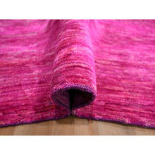 Load image into Gallery viewer, 9&#39;x12&#39;3&quot; Fuscia Pink, Plain Solid Design, Pure Sari Silk, Hand Knotted, Soft To The Touch, Oriental Rug FWR456450