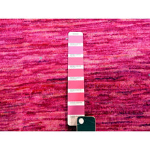 Load image into Gallery viewer, 9&#39;x12&#39;3&quot; Fuscia Pink, Plain Solid Design, Pure Sari Silk, Hand Knotted, Soft To The Touch, Oriental Rug FWR456450