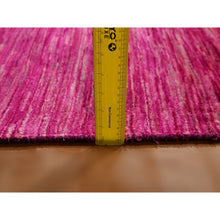 Load image into Gallery viewer, 9&#39;x12&#39;3&quot; Fuscia Pink, Plain Solid Design, Pure Sari Silk, Hand Knotted, Soft To The Touch, Oriental Rug FWR456450