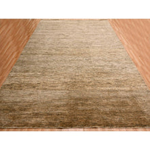 Load image into Gallery viewer, 9&#39;4&quot;x12&#39;4&quot; Shades Of Brown, Densely Woven, Modern Plain Design, 100% Wool, Borderless, Hand Knotted, Oriental Rug FWR456468