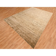 Load image into Gallery viewer, 9&#39;4&quot;x12&#39;4&quot; Shades Of Brown, Densely Woven, Modern Plain Design, 100% Wool, Borderless, Hand Knotted, Oriental Rug FWR456468