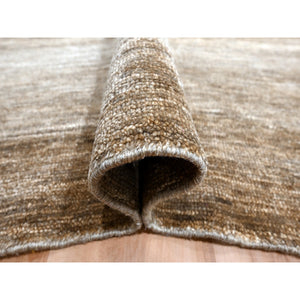 9'4"x12'4" Shades Of Brown, Densely Woven, Modern Plain Design, 100% Wool, Borderless, Hand Knotted, Oriental Rug FWR456468