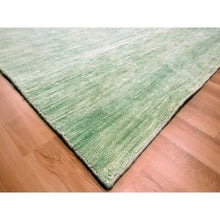 Load image into Gallery viewer, 9&#39;4&quot;x12&#39;4&quot; Mist Green, Modern Plain Design, Borderless, Pure Wool, Hand Knotted, Oriental Rug FWR456480