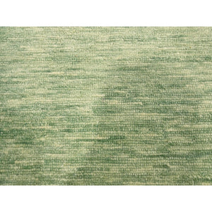 9'4"x12'4" Mist Green, Modern Plain Design, Borderless, Pure Wool, Hand Knotted, Oriental Rug FWR456480