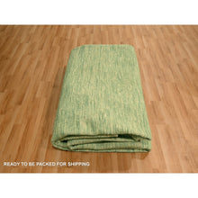 Load image into Gallery viewer, 9&#39;4&quot;x12&#39;4&quot; Mist Green, Modern Plain Design, Borderless, Pure Wool, Hand Knotted, Oriental Rug FWR456480