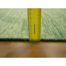 Load image into Gallery viewer, 9&#39;4&quot;x12&#39;4&quot; Mist Green, Modern Plain Design, Borderless, Pure Wool, Hand Knotted, Oriental Rug FWR456480