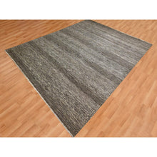 Load image into Gallery viewer, 8&#39;x10&#39; Mocha Brown, Modern Grass Design, Hand Knotted, Borderless, Undyed Natural Wool, Lush And Plush, Tone On Tone, Oriental Rug FWR456504