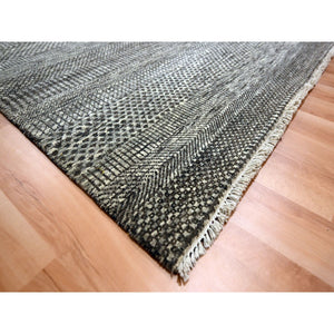 8'x10' Mocha Brown, Modern Grass Design, Hand Knotted, Borderless, Undyed Natural Wool, Lush And Plush, Tone On Tone, Oriental Rug FWR456504