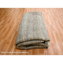 Load image into Gallery viewer, 8&#39;x10&#39; Mocha Brown, Modern Grass Design, Hand Knotted, Borderless, Undyed Natural Wool, Lush And Plush, Tone On Tone, Oriental Rug FWR456504