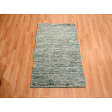 Load image into Gallery viewer, 2&#39;x3&#39; Shades Of Gray, Plain Solid Design, Pure Wool, Sample, Strike Off, Hand Knotted, Mat, Oriental Rug FWR456528