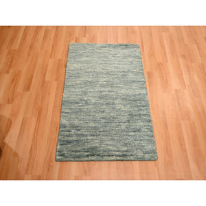 2'x3' Shades Of Gray, Plain Solid Design, Pure Wool, Sample, Strike Off, Hand Knotted, Mat, Oriental Rug FWR456528