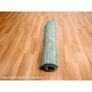 2'x3' Shades Of Gray, Plain Solid Design, Pure Wool, Sample, Strike Off, Hand Knotted, Mat, Oriental Rug FWR456528