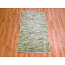 Load image into Gallery viewer, 2&#39;x3&#39; Laurel Green, Hand Knotted, Modern Plain Solid Design, Pure Wool, Sample, Strike Off, Mat, Oriental Rug FWR456540