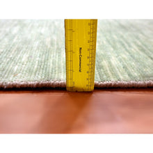Load image into Gallery viewer, 2&#39;x3&#39; Laurel Green, Hand Knotted, Modern Plain Solid Design, Pure Wool, Sample, Strike Off, Mat, Oriental Rug FWR456540