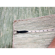 Load image into Gallery viewer, 2&#39;x3&#39; Laurel Green, Hand Knotted, Modern Plain Solid Design, Pure Wool, Sample, Strike Off, Mat, Oriental Rug FWR456540