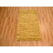Load image into Gallery viewer, 2&#39;x3&#39; Honey Brown, Pure Wool, Plain Solid Design, Sample, Strike Off, Hand Knotted, Mat, Oriental Rug FWR456546