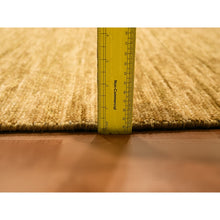 Load image into Gallery viewer, 2&#39;x3&#39; Golden Brown, Hand Knotted, Modern Plain Solid Design, Pure Wool, Sample, Strike Off, Mat, Oriental Rug FWR456552