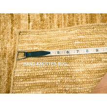 Load image into Gallery viewer, 2&#39;x3&#39; Golden Brown, Hand Knotted, Modern Plain Solid Design, Pure Wool, Sample, Strike Off, Mat, Oriental Rug FWR456552