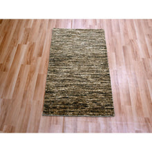 Load image into Gallery viewer, 2&#39;x3&#39; Coffee Brown, Pure Wool, Sample, Strike Off, Hand Knotted, Modern Plain Solid Design, Mat, Oriental Rug FWR456558