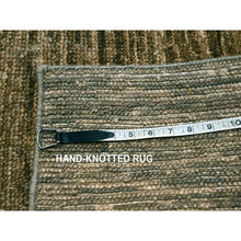 Load image into Gallery viewer, 2&#39;x3&#39; Mocha Brown, Plain Solid Design, Pure Wool, Sample, Strike Off, Hand Knotted, Mat, Oriental Rug FWR456564