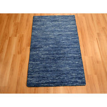 Load image into Gallery viewer, 2&#39;x3&#39; Imperial Blue, Hand Knotted, Modern Plain Solid Design, Pure Wool, Sample, Strike Off, Mat, Oriental Rug FWR456576
