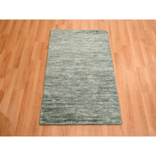 Load image into Gallery viewer, 2&#39;x3&#39; Pastel Gray, Plain Solid Design, Pure Wool, Sample, Strike Off, Hand Knotted, Mat, Oriental Rug FWR456582