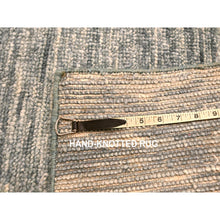 Load image into Gallery viewer, 2&#39;x3&#39; Pastel Gray, Plain Solid Design, Pure Wool, Sample, Strike Off, Hand Knotted, Mat, Oriental Rug FWR456582