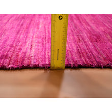 Load image into Gallery viewer, 2&#39;x3&#39; Hot Pink, Plain Solid Design, Pure Sari Silk, Hand Knotted, Sample, Strike Off, Mat, Oriental Rug FWR456588