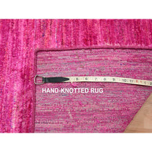 Load image into Gallery viewer, 2&#39;x3&#39; Hot Pink, Plain Solid Design, Pure Sari Silk, Hand Knotted, Sample, Strike Off, Mat, Oriental Rug FWR456588
