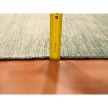 Load image into Gallery viewer, 2&#39;x3&#39; Swamp Green, Soft To The Touch, Pure Sari Silk, Hand Knotted, Plain Solid Design, Mat, Oriental Rug FWR456594