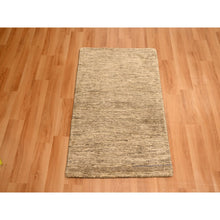 Load image into Gallery viewer, 2&#39;x3&#39; Peanut Brown, Plain Solid Design, Pure Sari Silk, Soft To The Touch, Hand Knotted, Mat, Oriental Rug FWR456600